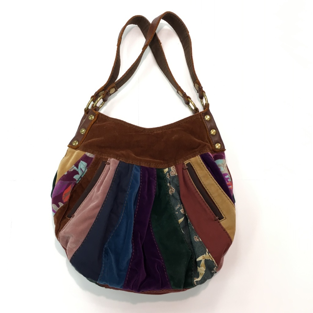 Lucky Brand Multicolor Patchwork Suede Shoulder Bag - Picture 1 of 8